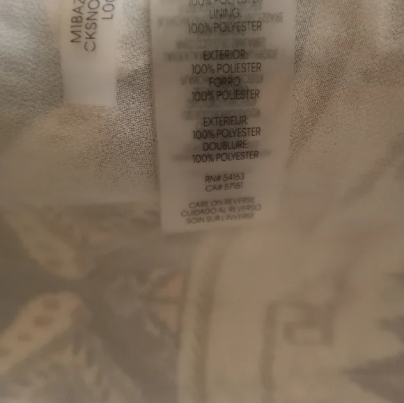 Calvin Klein Printed Crew Neck Elbow Length Sleeve Blouse Size Large - Picture 10 of 12